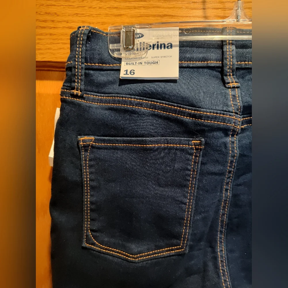 NWT Old Navy Girls Dark Blue Ballerina Jeans, Jeggings, 360 deg Stretch,Skinny